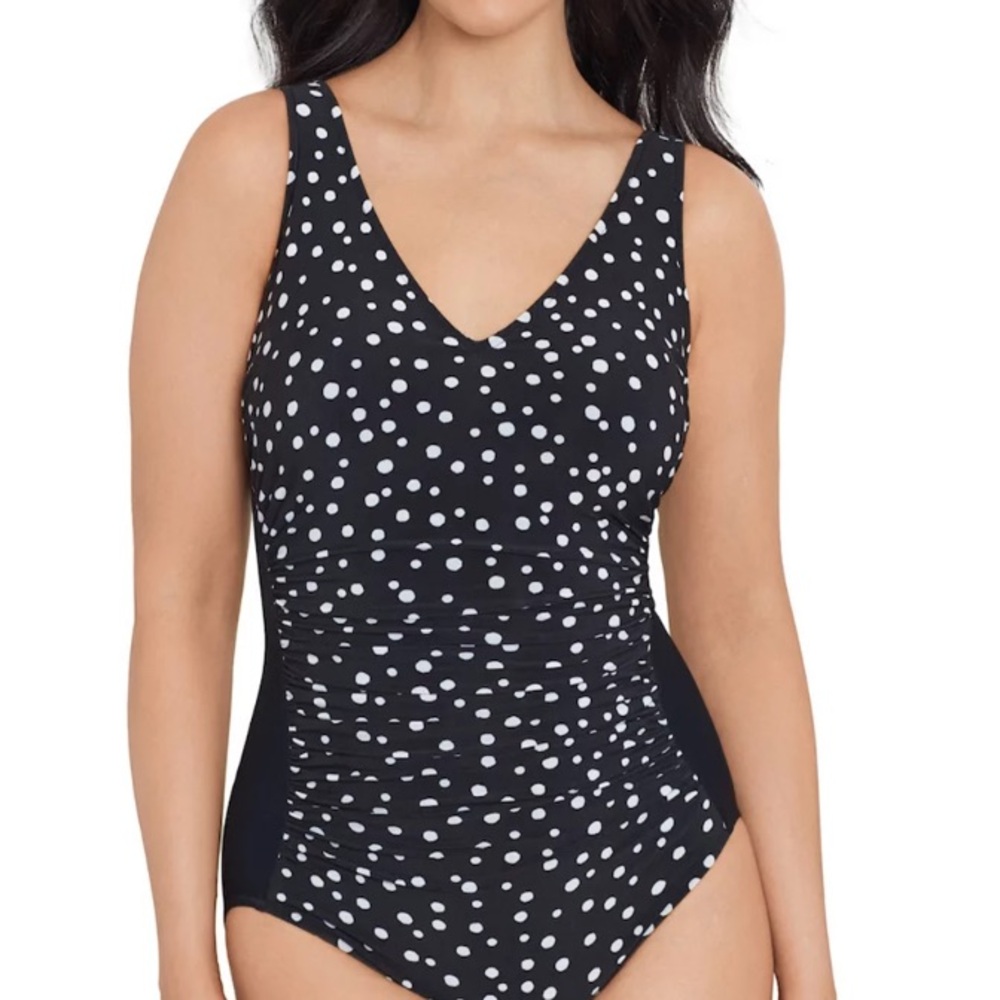 Women's Trimshaper Cosmic Dots Allover Control One-Piece Swimsuit Size 12